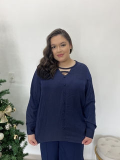 Blusa Joana - Azul Tam G4 - comprar online