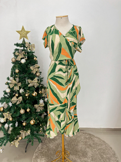 Vestido Emília - Verde Floral Tam Único (36 ao 42/44) - comprar online