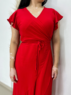 Vestido Emília - Vermelho Liso Tam Único (36 ao 40/42) - loja online