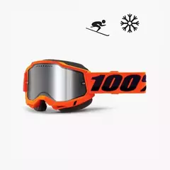 ACCURI 2 Snowmobile Neon Orange - Mirror Silver Lens