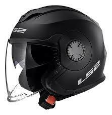 casco abierto ls2 verso single mono matt black