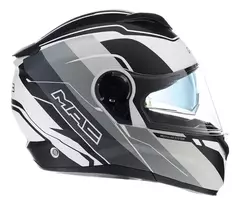 Casco para moto rebatible MAC Rock negro y gris