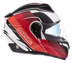 Casco para moto rebatible MAC Rock negro naranja blanco mate