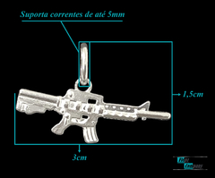 Pingente M4 | Prata 925 - Flepz Company | Joias em pratas 925/950