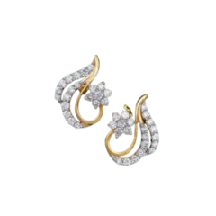 Brinco flore com Zirconia folheado a ouro 18k