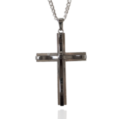 Colar com Crucifixo Aço