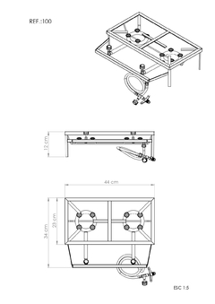 Fogareiro 2 Bocas Linha Leve 23x44 - comprar online