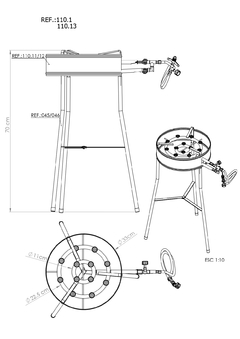 Fogareiro Com Tripé Articulado E Bordas 2x1 - 34cm - comprar online