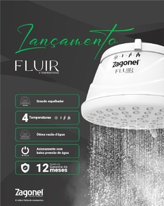 Ducha Fluir 4 Temperaturas 5500w - 127V e 220V - Branco - Soukefi