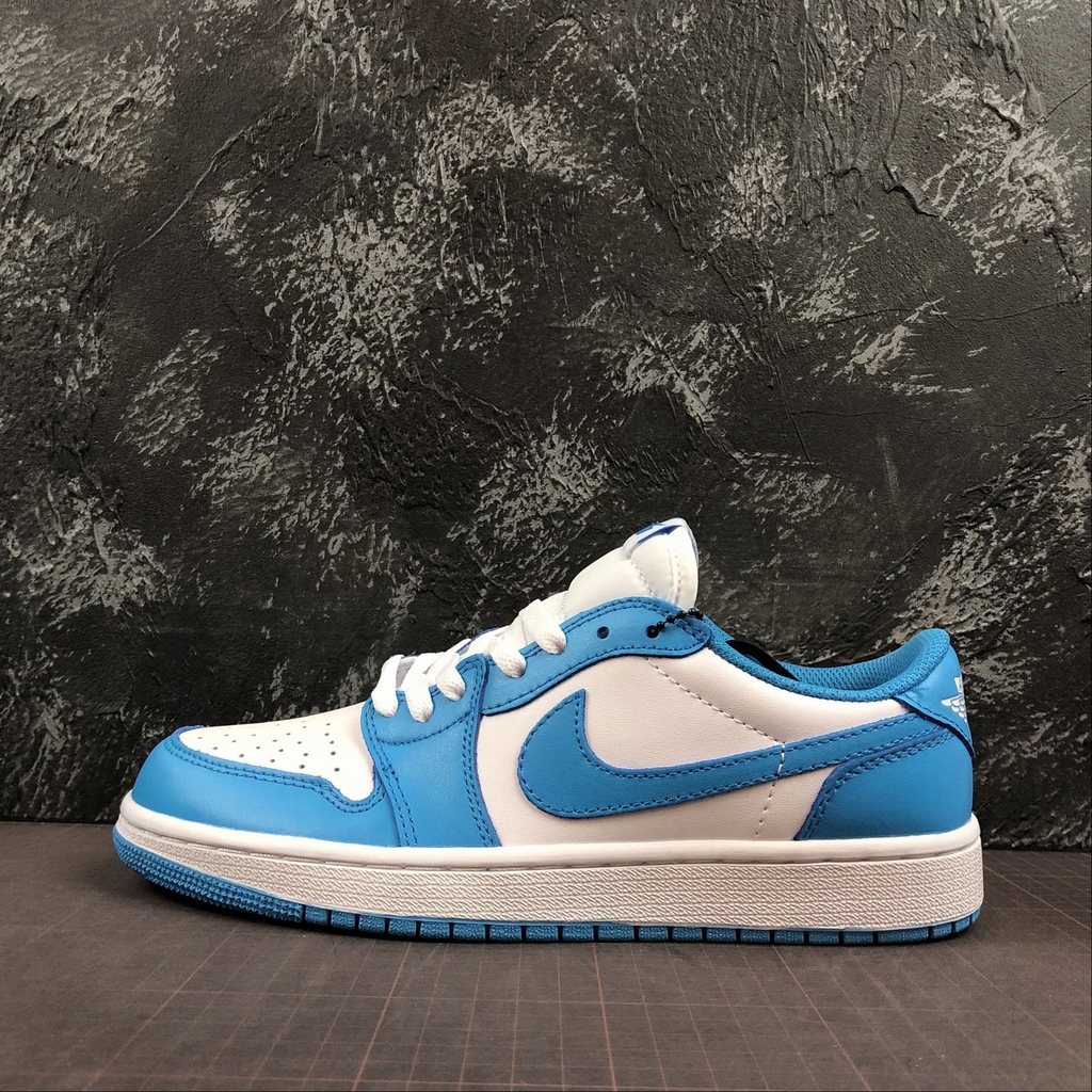 Tênis Nike Masculino Air Jordan 1 Low- Branco + Azul - CARINHA DAS MARCAS