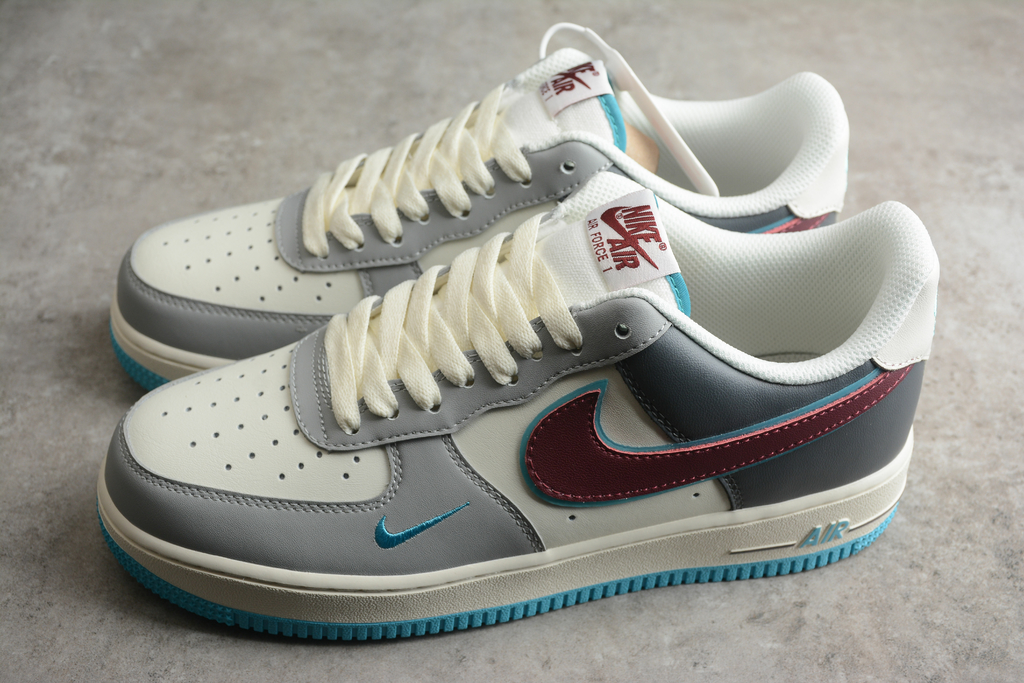 Air force 1 with red best sale and blue