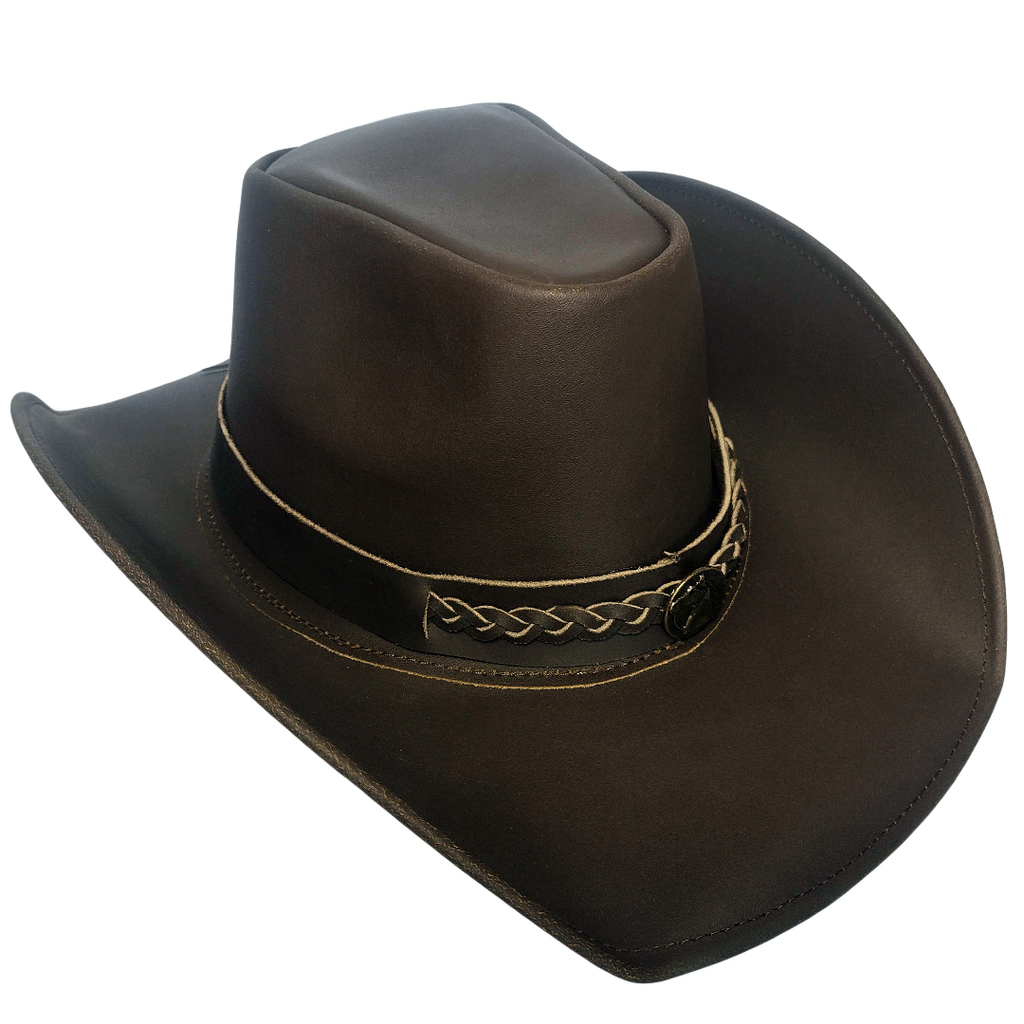 Sombrero Texano De Cuero Rústico - Oz sombreros