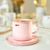 taza jarro rosa asa y detalles oro 9x10,5x14 cm - comprar online