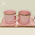 taza jarro rosa asa y detalles oro 9x10,5x14 cm - tienda online