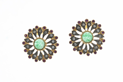 Aretes con Aventurina Verde y Circon Cubica