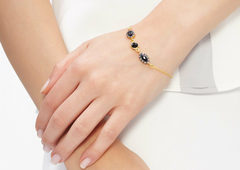 Pulsera Oxford con Onix Negro y Zircones - comprar online