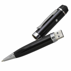 Caneta pen drive metálica com laser e esferográfica personalizada na internet