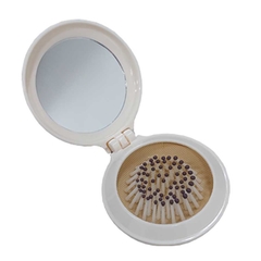 Escova com espelho corpo plástico e personalizado com seu logo - Mkt Brindes Personalizados 