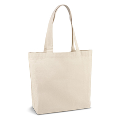 Sacola personalizada confeccionada em algodão canvas com bolso interior - Mkt Brindes Personalizados 