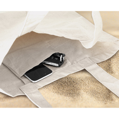 Sacola personalizada confeccionada em algodão canvas com bolso interior na internet