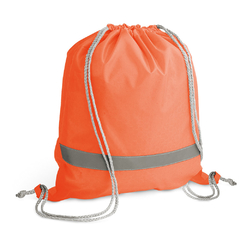 Sacola tipo mochila em 210D com elementos refletores na internet