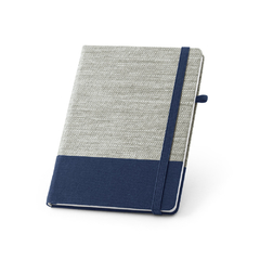 Caderno A5 com capa dura em palha e algodão canvas personalizada com seu logo - loja online