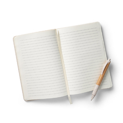 Caderno com capa dura em linho e Cantos redondos personalizada com seu logo na internet