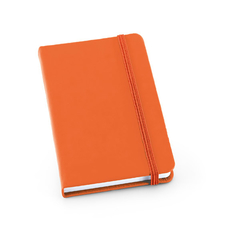 Caderno personalizado de bolso tipo moleskine com 80 folhas não pautadas, capa dura em couro sintético - Mkt Brindes Personalizados 