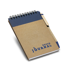 Caderno de bolso personalizado e espiral com 60 folhas não pautadas de papel reciclado - Mkt Brindes Personalizados 