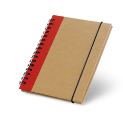 Caderno A6 em cartão com capa dura e 60 folhas não pautadas de papel reciclado personalizado. - Mkt Brindes Personalizados 