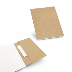 Caderno A5 capa personalizada e miolo com 40 folhas pautadas de papel reciclado