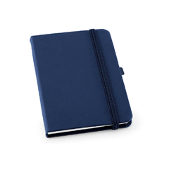 Caderno A6 tipo moleskine com suporte caneta e em capa dura em couro sintético personalizada - Mkt Brindes Personalizados 