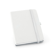 Imagem do Caderno A6 tipo moleskine com suporte caneta e em capa dura em couro sintético personalizada