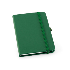 Caderno A6 tipo moleskine com suporte caneta e em capa dura em couro sintético personalizada