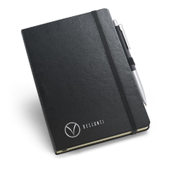 Kit executivo de caderno capa dura A5 e esferográfica em cartão e alumínio - comprar online