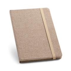 Caderno personalizado tipo moleskine A5 com capa dura forrada em tecido poliéster - comprar online