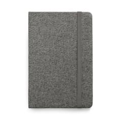 Caderno personalizado tipo moleskine A5 com capa dura forrada em tecido poliéster - Mkt Brindes Personalizados 