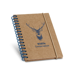 Caderno personalizado de bolso espiral com 60 folhas pautadas de papel reciclado e capa dura - Mkt Brindes Personalizados 