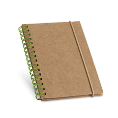 Caderno personalizado de bolso espiral com 60 folhas pautadas de papel reciclado e capa dura - loja online