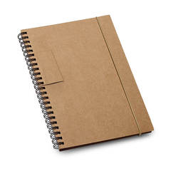 Caderno personalizado B6 espiral com 60 folhas pautadas de papel reciclado - Mkt Brindes Personalizados 