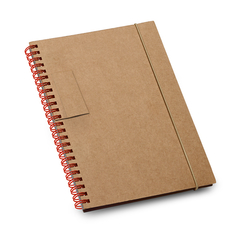 Caderno personalizado B6 espiral com 60 folhas pautadas de papel reciclado - loja online