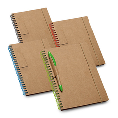 Caderno personalizado B6 espiral com 60 folhas pautadas de papel reciclado - comprar online