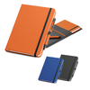Kit de caderno personalizado tamanho A5 com esferográfica e capa em couro sintético com 80 folhas não pautadas.