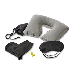 Kit de viagem com almofada máscara para dormir tampões para ouvidos na internet