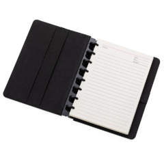 Caderno de anotações com capa dura personalizada e confeccionada em material sintético - Mkt Brindes Personalizados 