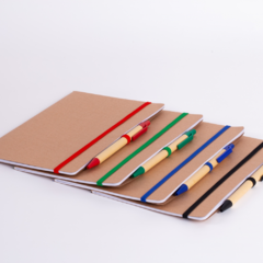 Caderno de anotações caneta em papel kraft e personalizados - comprar online