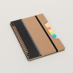 Caderno de anotações capa em papel kraft com elástico personalizado - comprar online