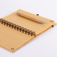 Caderno de anotação com capa de fibra de bambu e com elástico. na internet