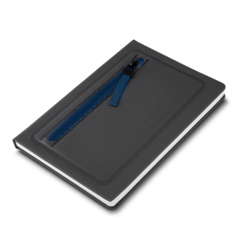 Caderno de anotações capa dura e personalizado e com porta objetos na capa - Mkt Brindes Personalizados 