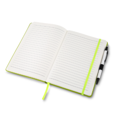 Caderno de anotações capa dura personalizado e com elástico e suporte para caneta. - Mkt Brindes Personalizados 